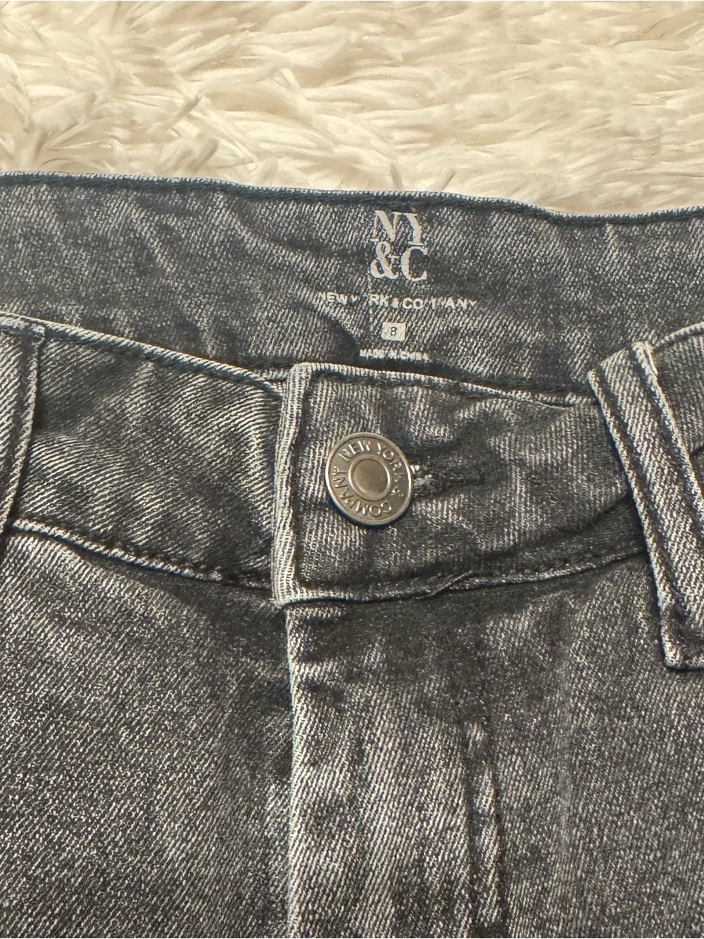 New York & Company High-Rise Wide Leg Jeans in Washed Black - Picture 7 of 8